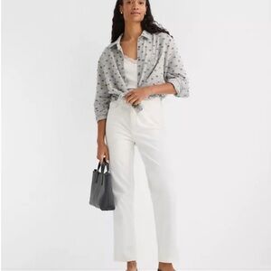 LOFT Winter White Straight Leg Corduroy Pants